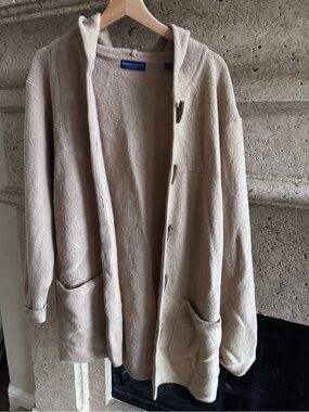 Karen Scott Men's Hooded Button-Front Cardigan - Light Beige